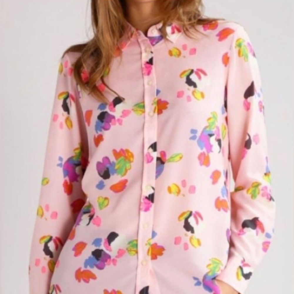 Banana Republic Dillon-Fit Long-Sleeve Floral Shirt, size XL